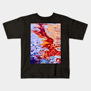 Blue and bronze abstract Kids T-Shirt